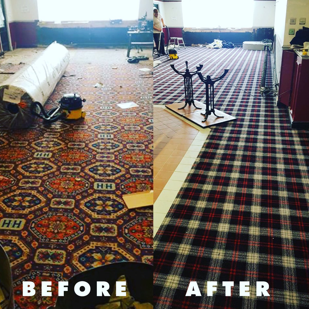 monflooring's tweet photo. Another #beforeandafter from an installation we did for our friends at the Holy Hill Club in #Felling #Gateshead https://t.co/cQGjgAHZPO