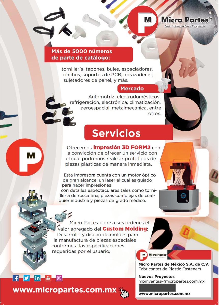 MicroPartes's tweet image. Al ser una empresa fabricante de #Sujetadores #Plasticos y #Componentes de #Hule que son parte de la cadena de suministro de empresas fabricantes de insumos #HVAC #Refrigeración #Hospitalario #Ferretero y cientos más, somos empresa esencial para la economía de #Mexico y #Latam