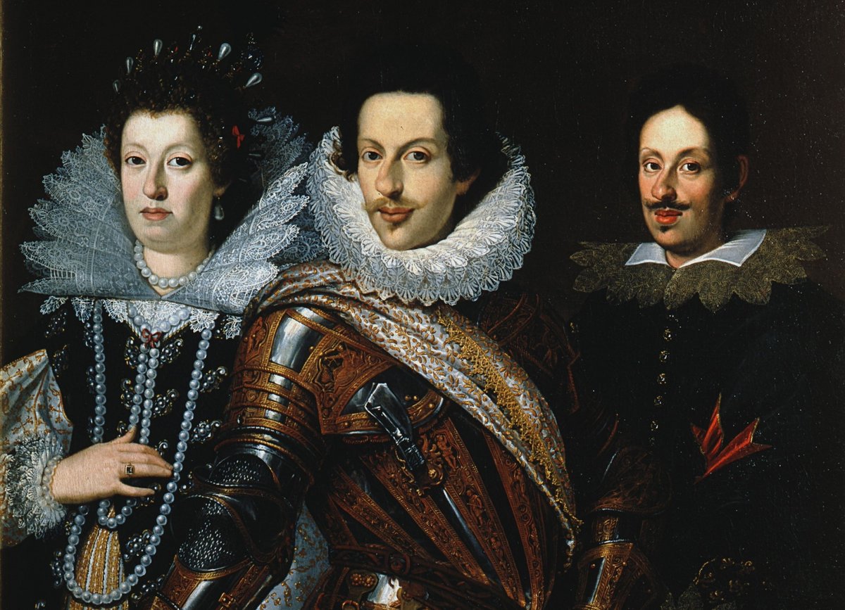 OldPortraiture's tweet photo. Born #OnThisDay in 1590: #CosimoIIdeMedici, Grand Duke of Tuscany (1590-1621)
Portrait with spouse #MariaMaddalenaofAustria and their son #FerdinandoIIdeMedici by school of #JustusSustermans (1597-1681), ca. 1640
#CosimoII #Medici https://t.co/8QEuyWTSbl