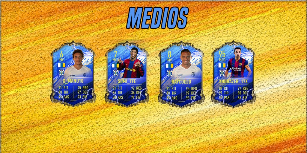 ITFA_CANARIASS's tweet photo. En el medio del campo, con una amplia experiencia desde hace muchos años en clubes pro, dispuestos a ser la brújula de esta selección, los jugones del archipiélago.

-@Skill__Manu__10🔮
-@Sumi_TFE🔮
-@raycodjd🔮
-@xNuhazer_17x🔮 https://t.co/v2doDbBNps