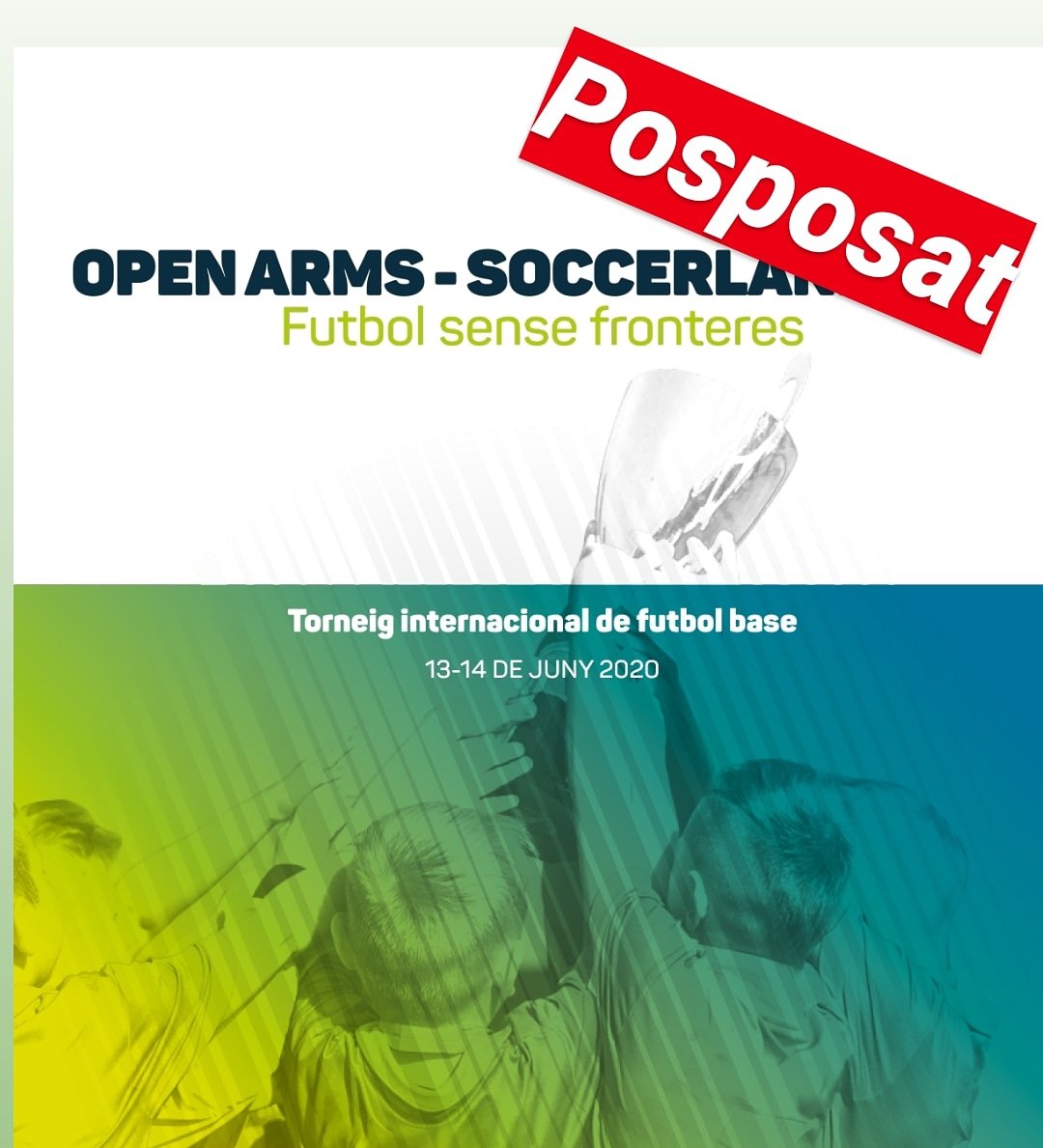 Per raons derivades de la crisis del #Covid_19 hem decidit posposar el torneig Soccerland Cup en benefici de <a href="/openarms_fund/">Open Arms</a> i amb la col.laboració de <a href="/ASBfutsal/">Around Sport BCN Futsal</a> que s'havia de celebrar el 13 i 14 de Juny. Estigueu atents/es a les noves dates que anunciarem demà mateix.#StayTuned