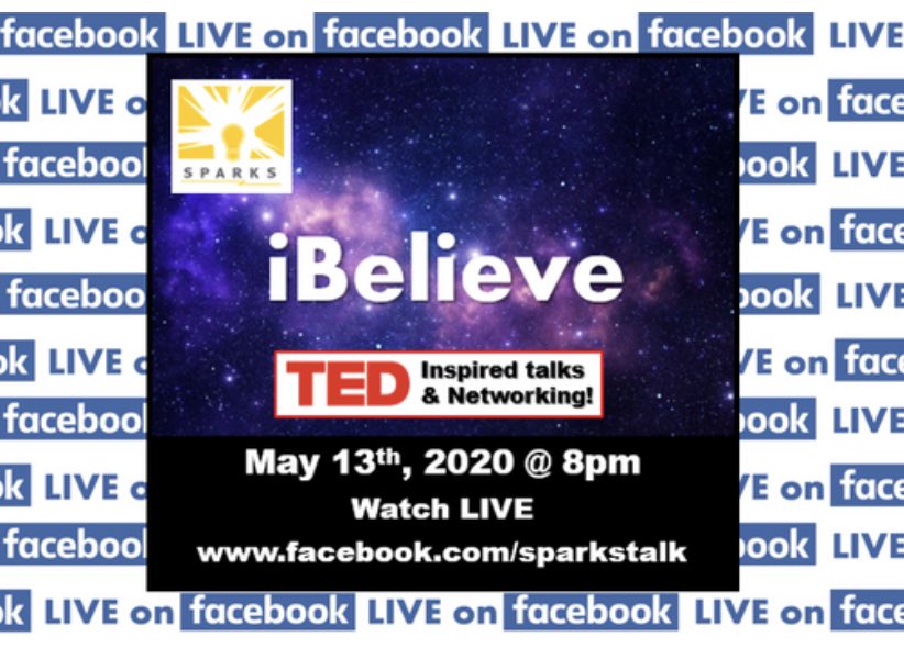 Sparks is LIVE on Facebook Wednesday the 13th at 8pm. It’s a 40 minute show that features 3 timed talks designed to inspire and encourage viewers. Tune in at 8pm at Facebook.com/Sparkstalk