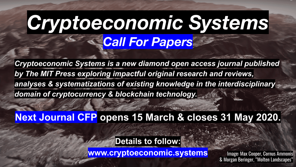 CryptoEconSys's tweet photo. 🚨 We just sent out a journal newsletter! It's all about one thing: our Call for Papers which closes at the end of this month. Still time to get your submissions in.

https://t.co/HP7Z7zQ0jU

Please RT 🙏🙏🙏 https://t.co/RDHzRaQAsL