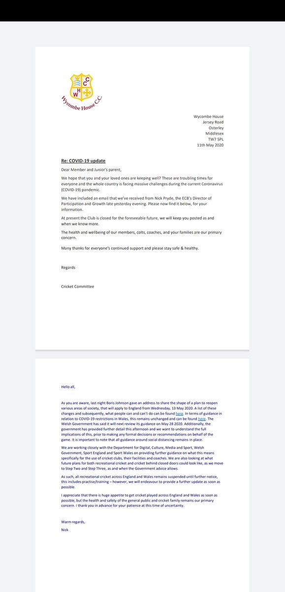 Wycombe House Cricket Club tweet media