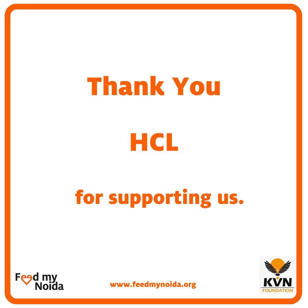 Thank You HCL for supporting us.

#NoOneGoesHungry

Contribute now : feedmynoida.org

<a href="/ashusozg/">Ashu Agrawal</a> <a href="/ganeshk03/">K.Ganesh</a> <a href="/juggymarwaha/">Juggy Marwaha</a> #feedmynoida #COVID19 #Indiafightscorona #donatenow #foodsoldiers