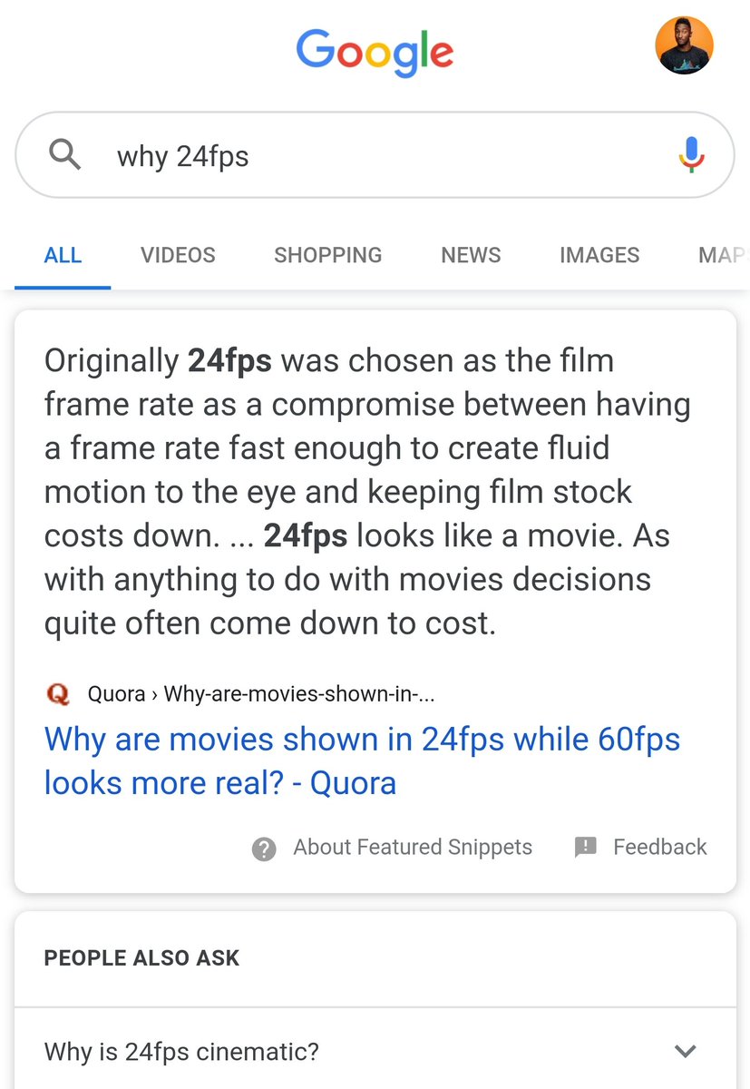 MKBHD's tweet photo. Here's a spicy take: No one defending 24fps actually has any good reason, only "it's cinematic"

You know why it's cinematic?

It was originally chosen as the minimum framerate that produced convincing motion, back when studios were literally trying to save money on physical film https://t.co/IPJV3sKmjr