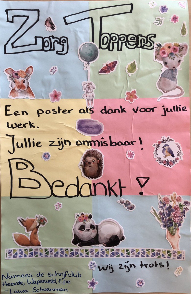wim_martens's tweet photo. #dagvandeverpleging - deze poster werd net aangeboden door de schrijfclub Heerde, Wapenveld, Epe. Voor de toppers in de zorg. 🙏 - @wzuveluwe https://t.co/PEr6Ijc4SL