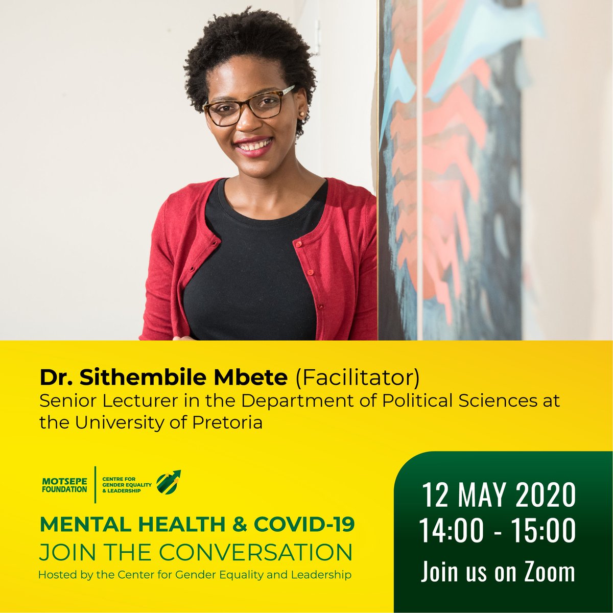 MotsepeFoundtn's tweet photo. Our conversation will be facilitated by @sthembete , along side our expert panel members discussing perspectives from religious organisations, gender organisations and cultural researchers. #CGEL #StayAtHome #MotsepeFoundation https://t.co/GqnkyWr2ID