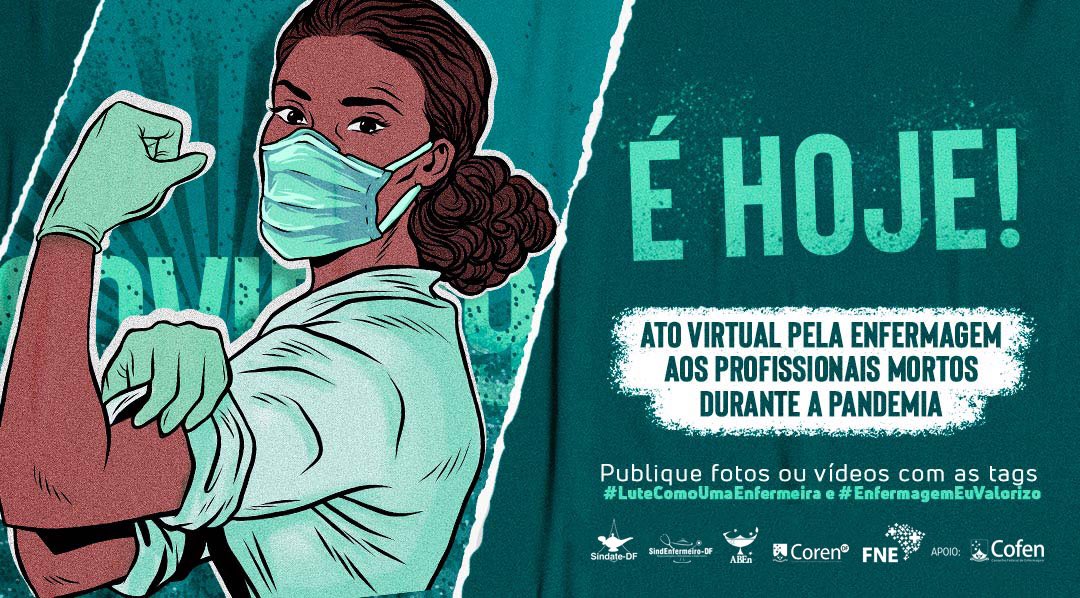 Publique uma foto ou vídeo com as hashtags #EnfermagemEuValorizo ou #LuteComoUmaEnfermeira. Vamos mostrar quem dedica a vida a salvar vidas 💙