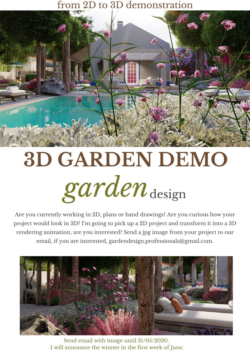 gardenprodesign's tweet photo. Are you currently working in 2D, plans or hand drawings? Are you curious about how your project would look in 3D? Send a jpg image from your project to gardendesign.professionals@gmail.com. #gardendesign #renderings #freedemo #from2dto3d #gardendesigntools #projects https://t.co/stoaWHr7sF