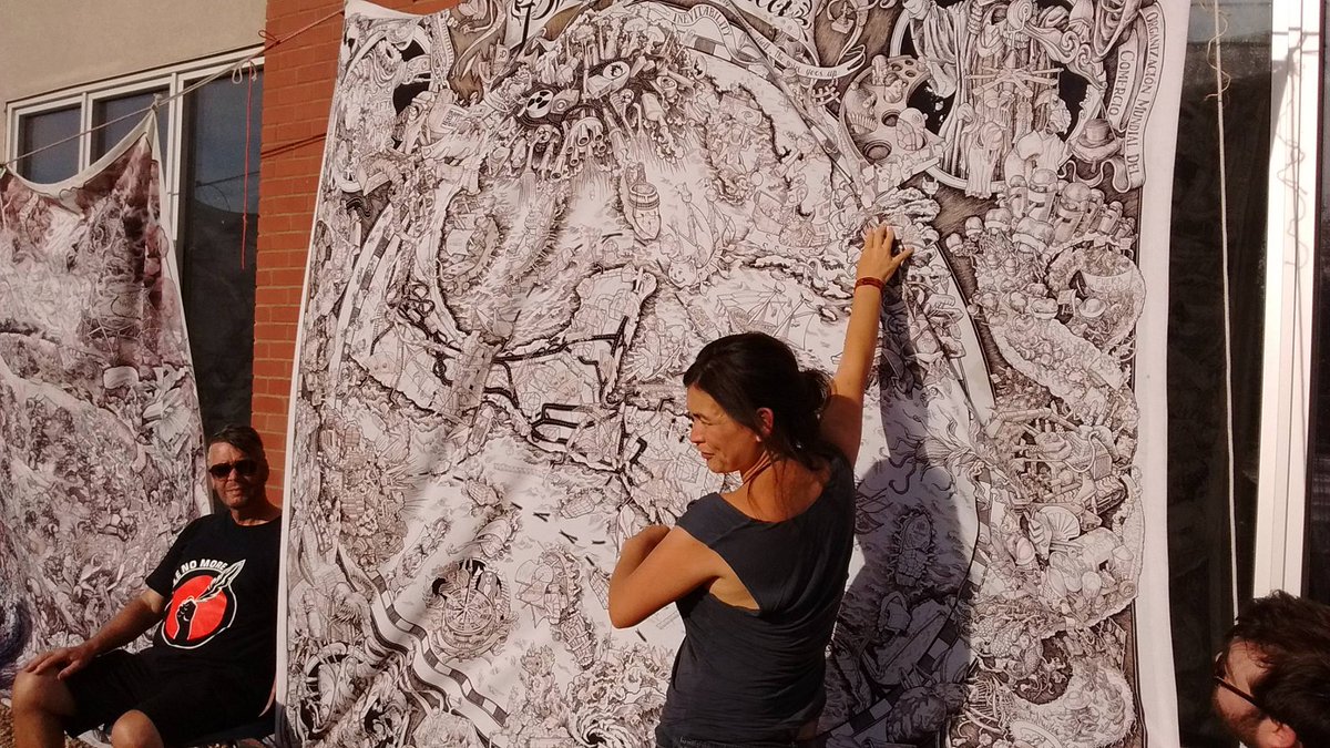 The Beehive Design Collective is a wildly motivated, all-volunteer, activist arts collective dedicated to creating collaborative, anti-copyright images for use as educational and organizing tools. A huge thank you to them for sponsoring Praxis Festival. ow.ly/2u0h30quLqI