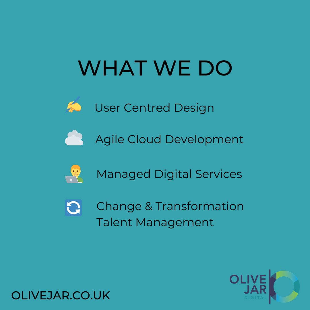 olivejardigital's tweet photo. An insight into what we do here at Olive Jar!
If you’re not already, please give our Instagram a follow: @olivejardigital
#usercentereddesign #agileclouddevelopment #manageddigitalservices #transformationtalentmanagement #instagram https://t.co/QEb9tKf1Bi