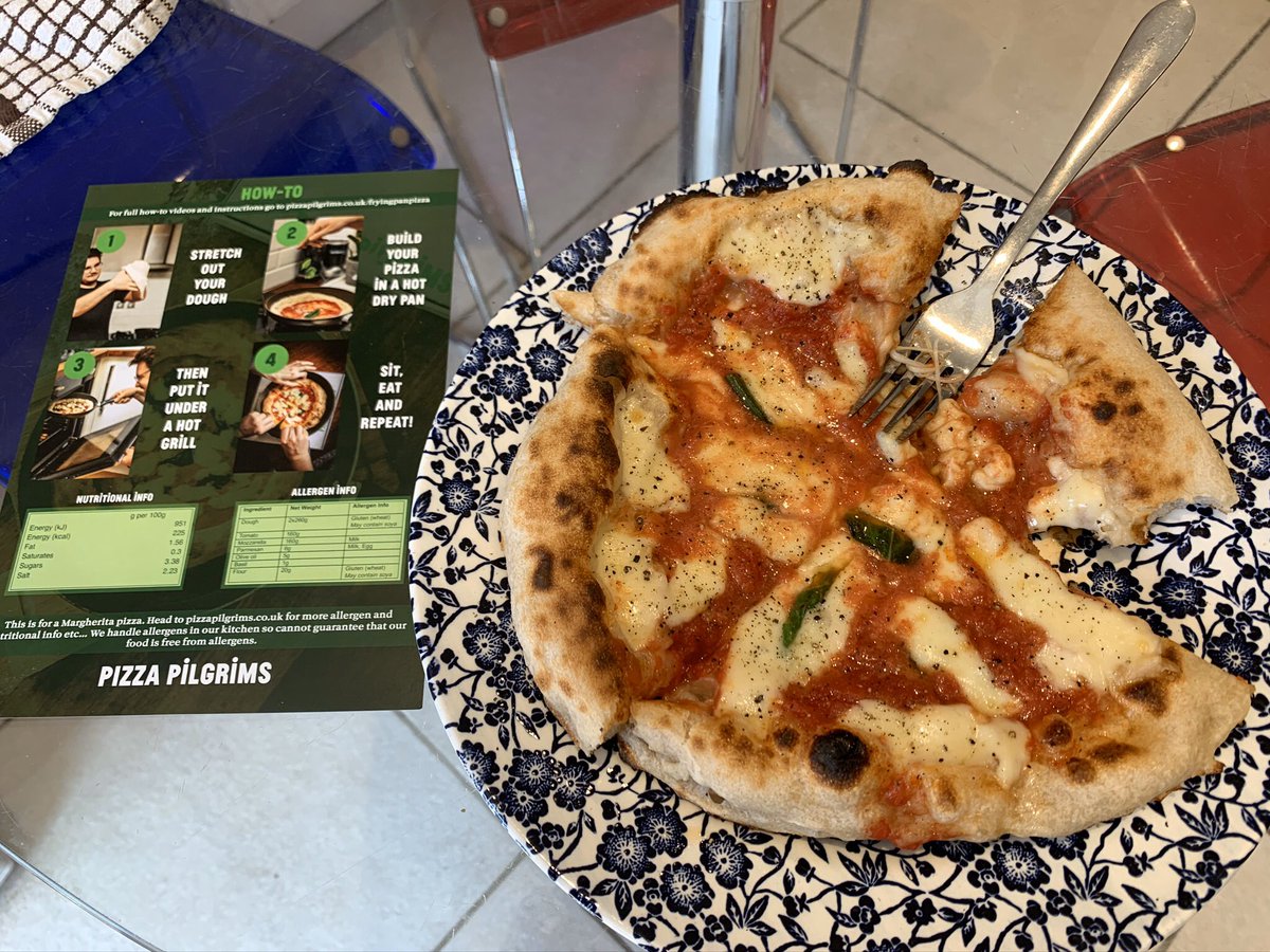 J_L_Fisher's tweet photo. Thanks @pizzapilgrims for the best lunch at home ever. It was in the door barely a minute before I had to cook the #fryingpanpizza - and a 2nd set of ingredients for lunch tomorrow - I’m already counting the minutes!  After lockdown you need to open a place in #NorthWiltshire... https://t.co/mA3bfkopGq