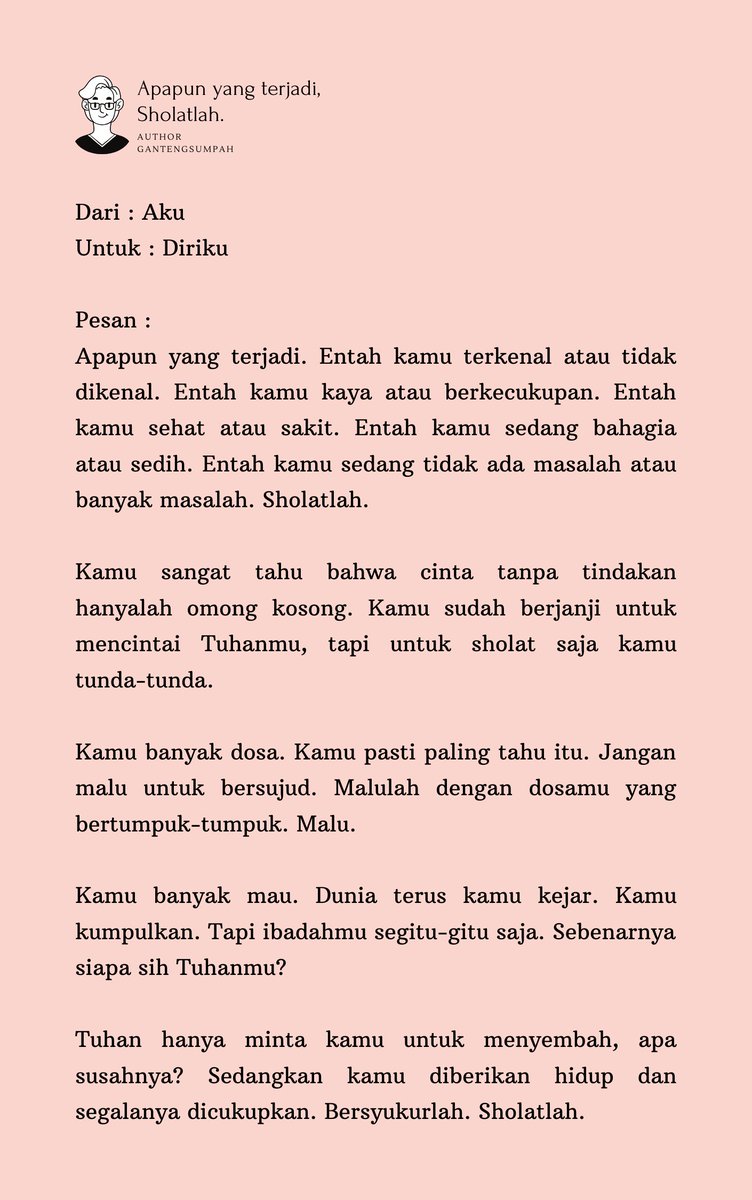 gantengsumpah's tweet photo. Pesan dariku, untuk diriku.
Tulisan ini untuk pengingat diriku sendiri. https://t.co/AlBRhvlLnV