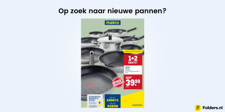 foldersnl's tweet photo. De Tefal pannen staan bekend om hun anti-aanbaklaag, welke de pannen een ongeëvenaarde levensduur bieden. Nu in de Makro folder: 3 pannen halen, 1 pan betalen. Bekijk de Makro folder hier: https://t.co/PahMDhuuS0 en pak je winst! #aanbiedingen #foldertips #keuken #winstpakker https://t.co/5pDWl3bWSt