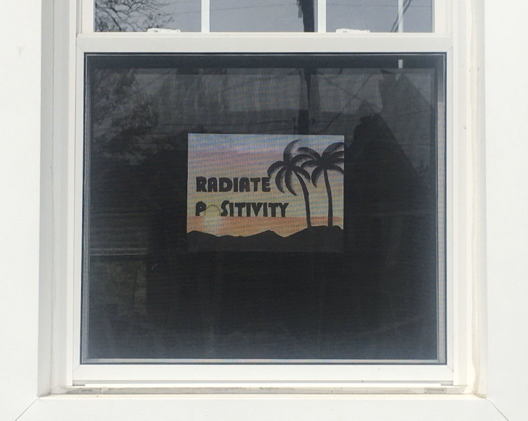 MrsThomasey's tweet photo. In Ocean Township, Art helps us STAY POSITIVE! 
If you want to join the Positivity Project, create a sign with an uplifting message to share with the community. Make it bright and colorful!!!  Place the sign in a window of your home for everyone to see! https://t.co/dgGrlNiVKi