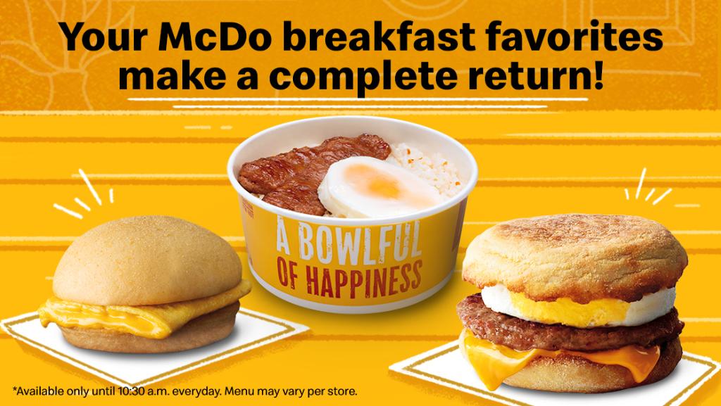 Mcdo Philippines On Twitter Your Breakfast Favorites Are Back For Good Complete Your Mornings By Ordering Via Mcdelivery Mcdonald S Drive Thru Or Take Out Also Available Via Grabfood And Foodpanda Available Only Until