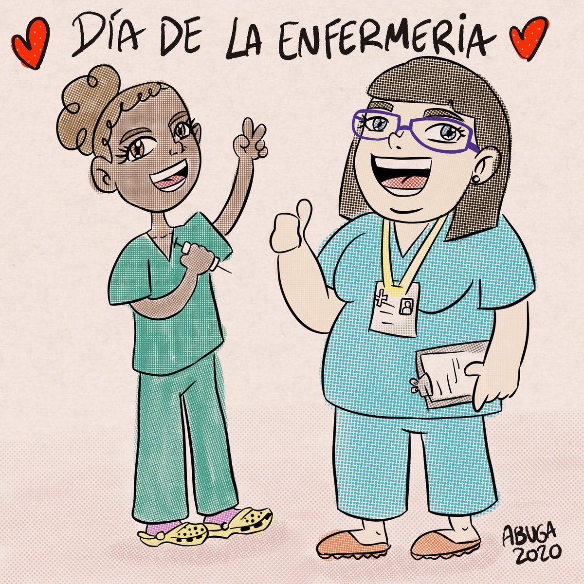 Abuga2's tweet photo. Feliz día de la enfermería a todes vosotres ❤️
Gracias a las enfermeras, auxiliares y personal sanitario por todo el trabajo que hacéis siempre, y ahora mucho más. 😘✨ #diadelaenfermeria #nursesday #saludpublica #projecteabuga #procreate #ipad #diainternacionaldelaenfermeria https://t.co/xTHDX7cSco