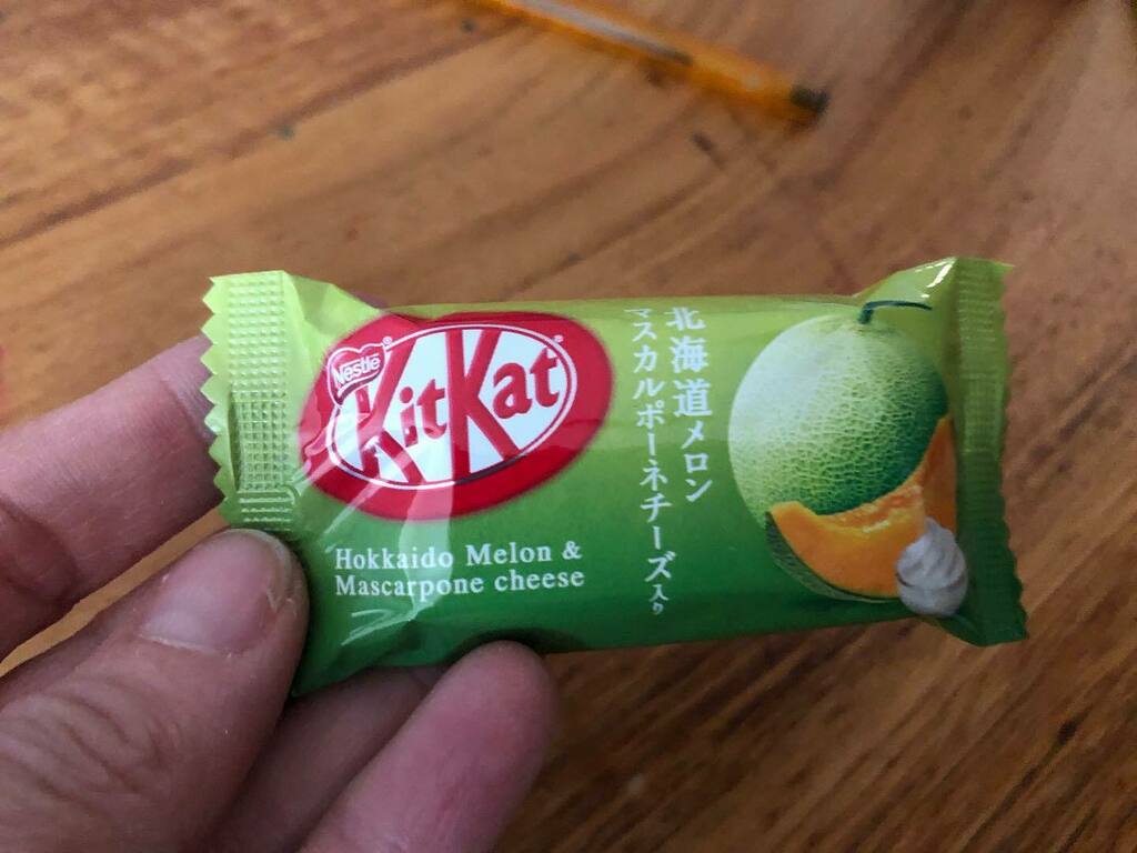 limlouisa's tweet photo. It’s an indication of lockdown life that Hokkaido melon and mascarpone KitKat is the most exciting thing that’s happened to our household for a while. #isolife #lockdownhighs https://t.co/7752XsErTr
