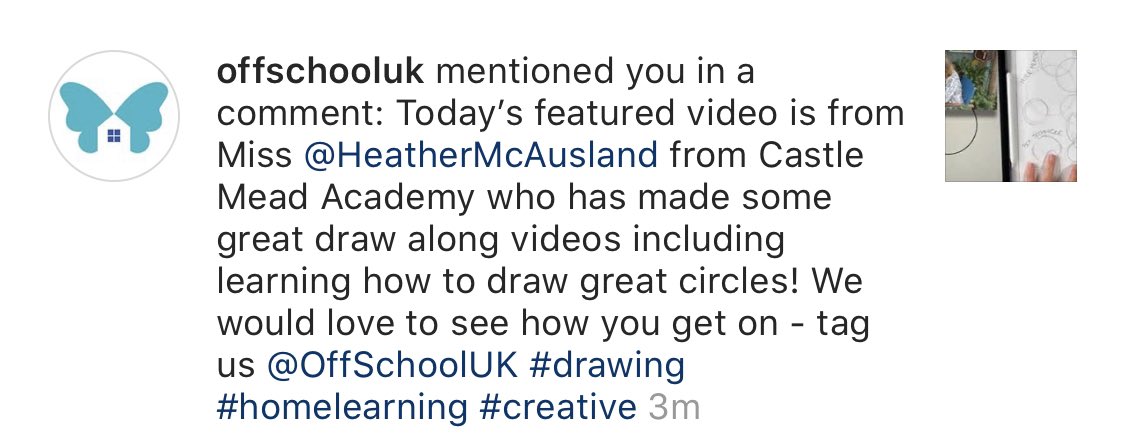 HMcAusland's tweet photo. My videos are featured on the brilliant Off School website today. If you’re wondering what to do with your children on this cloudy afternoon, then go take a look! Tag us when you’ve had a go, I’d love to see your finished artworks #homelearning #HMcDrawWithMe https://t.co/8TOpuz0jky