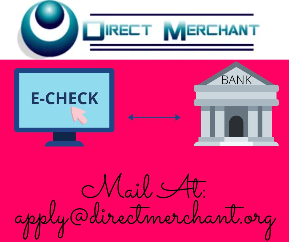 MerchantDirect's tweet photo. Get a Echeck Merchant account for processing your US payments....
1. Low volume processors can also apply
2. High risk merchants or business can also apply
Contact: apply@directmerchant.org
Payments fortnightly, ID proof and bank statements are
the must. #bank #payments #business https://t.co/koov4T7Yly