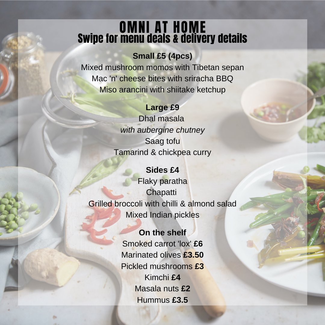 theomniltd's tweet photo. ✨Omni @ home meals this weekend: curries + momos + flatbreads + on the shelf goods, order by Thursday for delivery on Fri, Sat &amp; Sun✨Stay safe &amp; sane ☀️ #plantbased #Londonpopups @LondonPopups #vegansofldn https://t.co/MjSTf7RbMD
