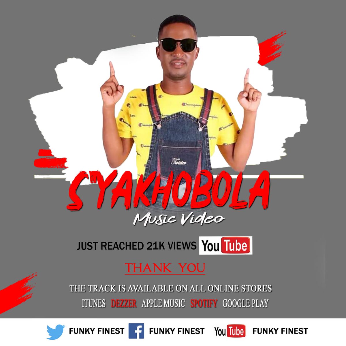 Funky_Finest's tweet photo. Just reached 21.000 views on YouTube thank you so much 🙏 to each and everyone of ya'll for believing in me...May God bless your'll and keep on supporting #FunkyFinest #Eyomphakathi❤️ If you haven't seen the Video click the following link and subscribe 😊
https://t.co/RLpCs09tys https://t.co/AJEEGXRxpV