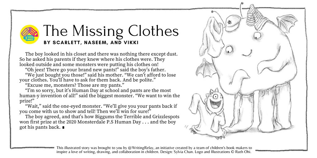 WritingRelay's tweet photo. So, I've never lost a pair of pants, but in grade 3 I wore my corduroys backwards. And, yes, they had a fly. Today's hilarious story started with Scarlett! This one will make you laugh so hard you might ... Well, maybe just keep an extra pair of pants nearby. ;) #WritingRelay https://t.co/mKnsDsDS8I