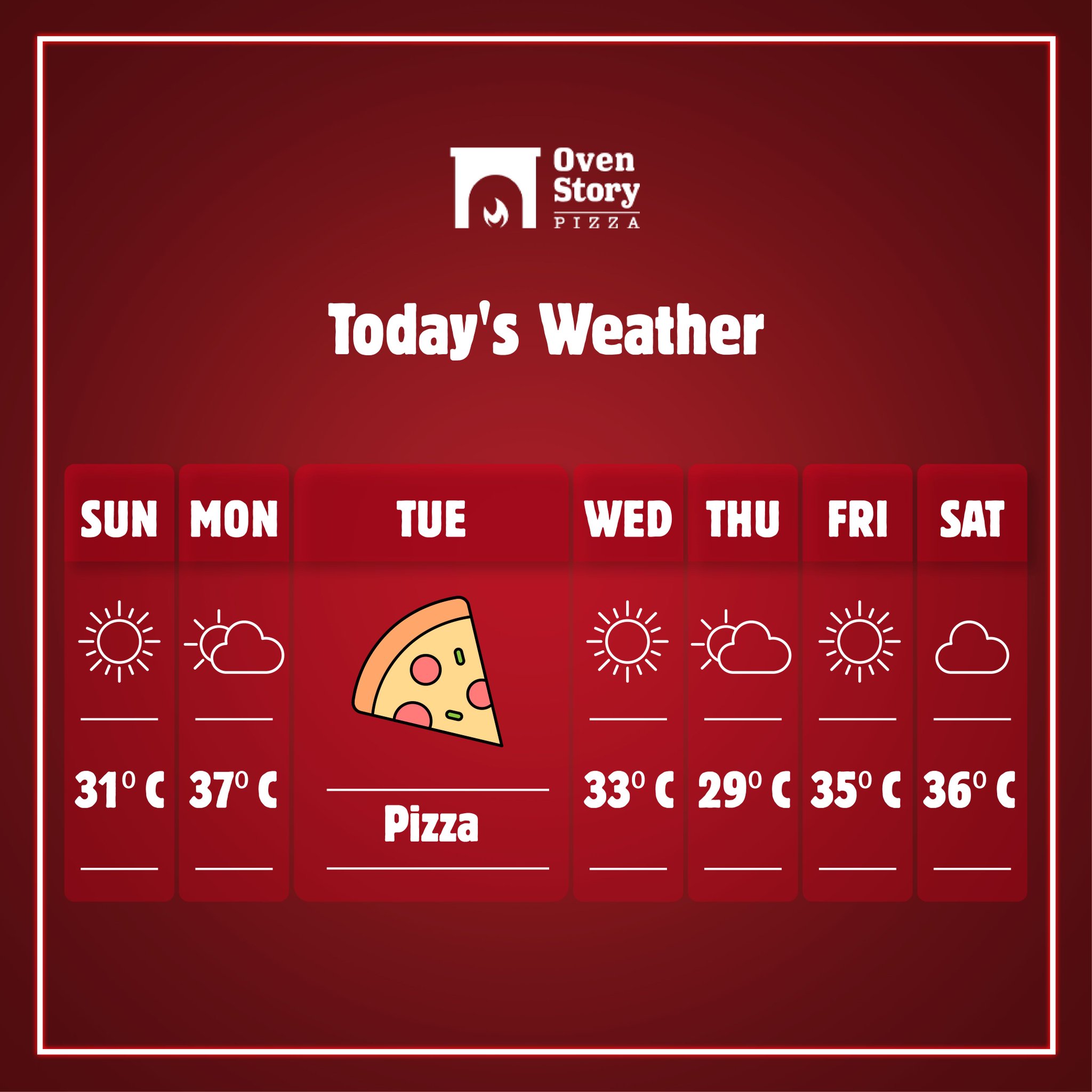 Ovenstory The Standout Pizza on Twitter "Whether or not it rains for