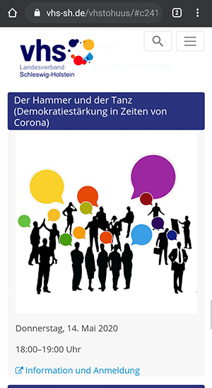 Please RT: 📣#vhstohuus ist das digitale Angebot der Volkshochschulen in #SchleswigHolstein und wird kontinuierlich ergänzt. Workshops, Vorträge, Diskussionen - viele kostenlose Highlights: vhstohuus.de. 

#bleibtzuhause #kulturtrotzcorona #closedbutopen #wissenteilen