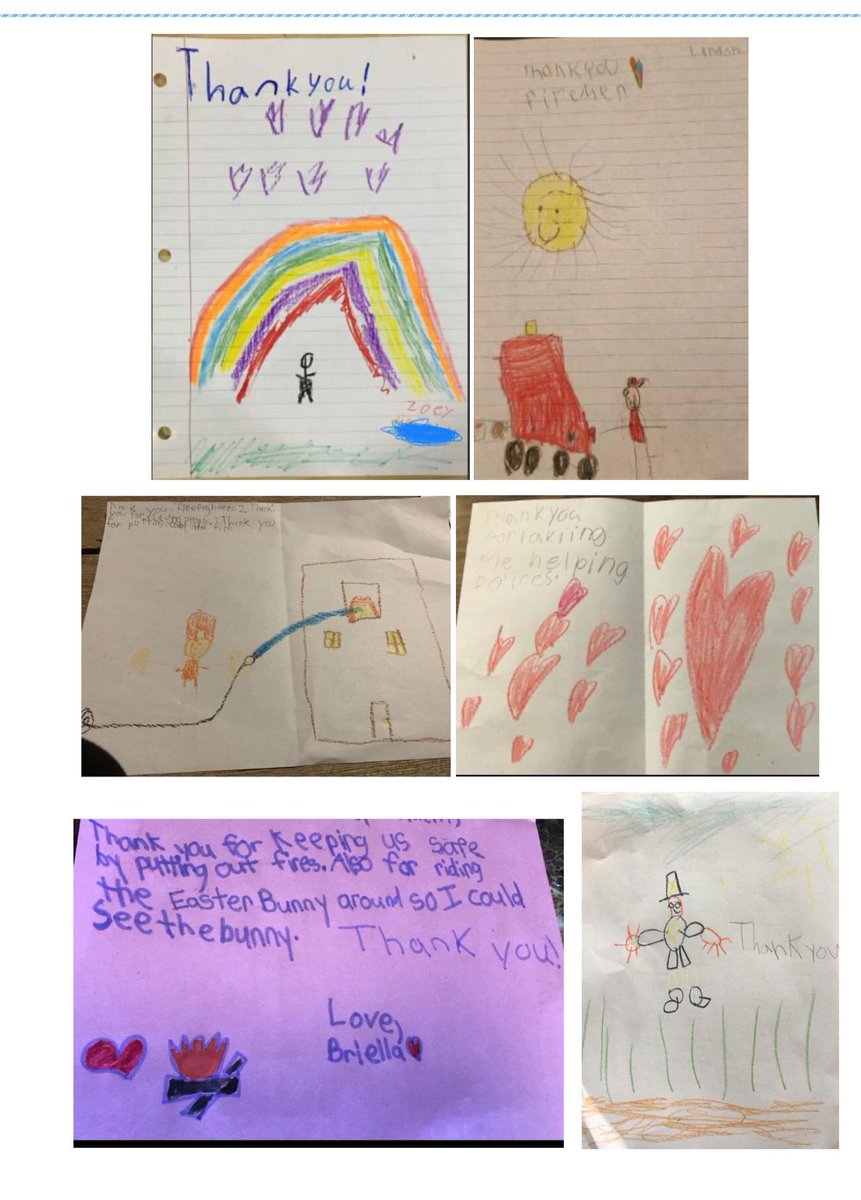 HHSVikingAP's tweet photo. Some of our 1st grade students at Indy made cards for First Responders and nurses.  Thank you for everything you do to keep all of us safe. @Veightso @dmarie823 #vikingpridep3 https://t.co/wZUG6bMAXA
