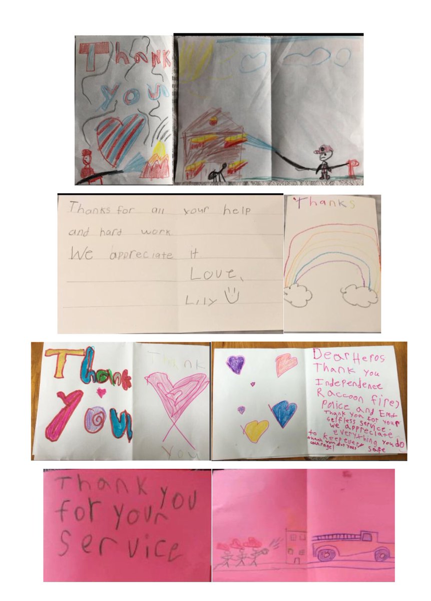 HHSVikingAP's tweet photo. Some of our 1st grade students at Indy made cards for First Responders and nurses.  Thank you for everything you do to keep all of us safe. @Veightso @dmarie823 #vikingpridep3 https://t.co/wZUG6bMAXA