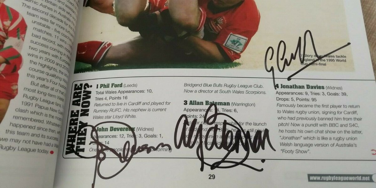 🔨 AUCTION / ARWERTHIANT | Bid now to help <a href="/DJDefibFund/">Danny Jones Defibs</a> and <a href="/bessant_scott/">Scott bessant</a>.

<a href="/WRLCharityMag/">💯 Months of Rugby League in Wales</a> signed by <a href="/ReganGrace5/">Regan Grace</a> <a href="/Kear53/">Elliot Kear</a> @LeeCrooks8 <a href="/JiffyRugby/">Jonathan Davies OBE</a> <a href="/DevereuxJohn13/">John Devereux</a> <a href="/Jonnygriff10/">Jonathan Griffiths</a> <a href="/KevinEllis09/">Kevin Ellis</a> <a href="/millsjim44/">Jim Mills</a> Flower, Bateman, Cordle, Bishop, Hadley, R Phillips

ebay.co.uk/itm/1934545269…