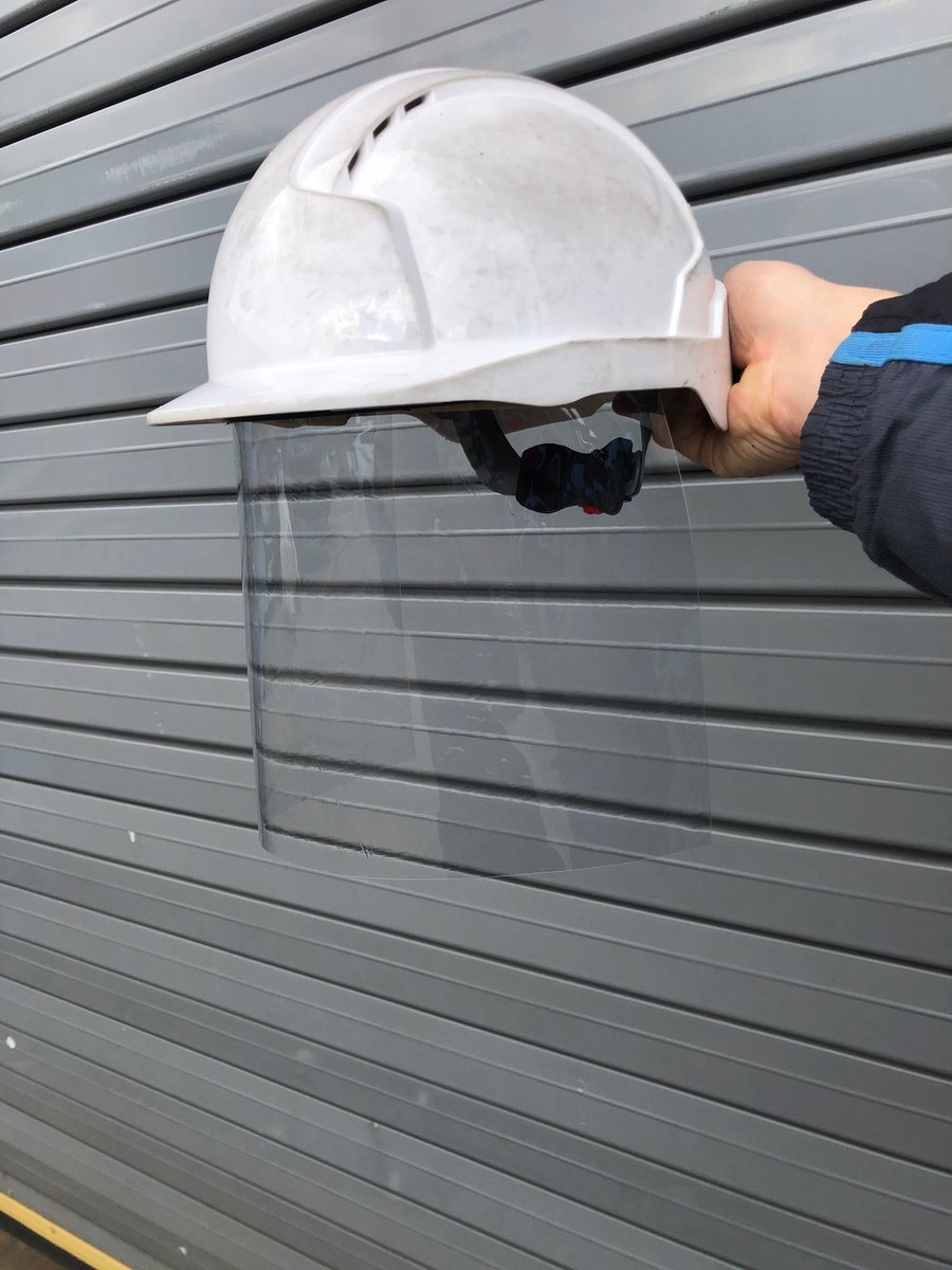 Impacta_ltd's tweet photo. @RedrowHomes We @Impacta_ltd are currently manufacturing visors that attach to the inside of a hard hat. Please get in contact to protect your sites from COVID-19 https://t.co/7n0ZKL0nSA