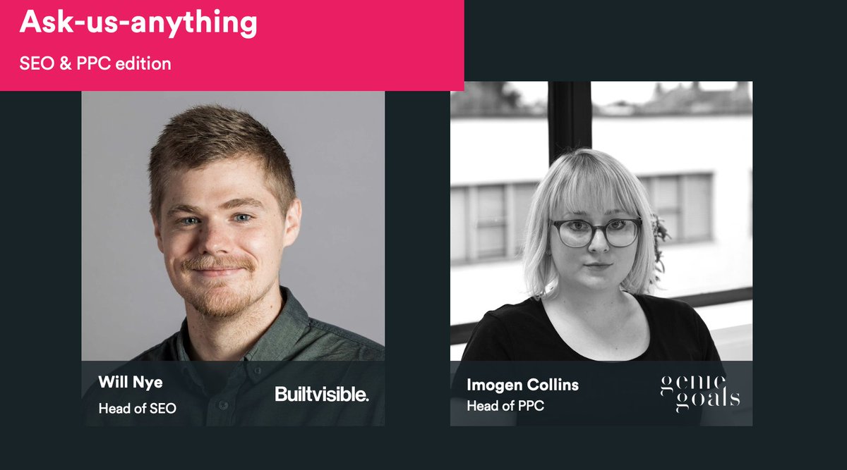 Join us this Thursday at 4pm (BST) for another Specialist Ask-us-anything: SEO &amp; PPC edition with @GenieGoals. Whatever you're looking to learn or gain insight into, our experts are here to offer their support. Register now: buff.ly/2WnGbXT