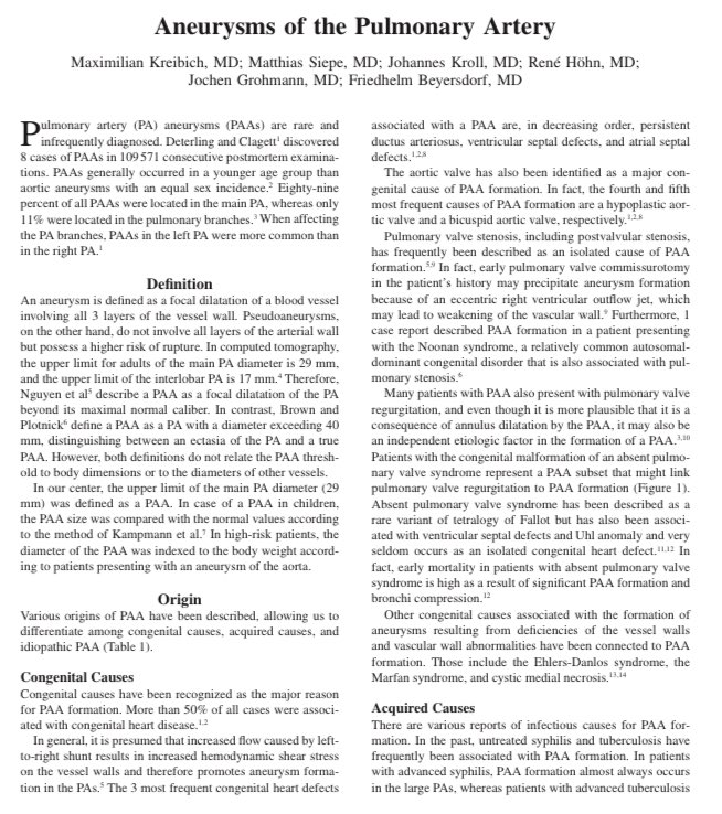 cardiopedhnn's tweet image. Este es otro caso de un enorme #aneurismaarteriapulmonar izda asociado con una PCA en una 🧒de 6 años de causa no determinada. 

👉doi.org/10.1016/j.ihj.…

Además, se adjunta artículo de revisión de Aneurismas Pulmonares. 

👉doi.org/10.1161/CIRCUL…

#echofirst #whyCCT