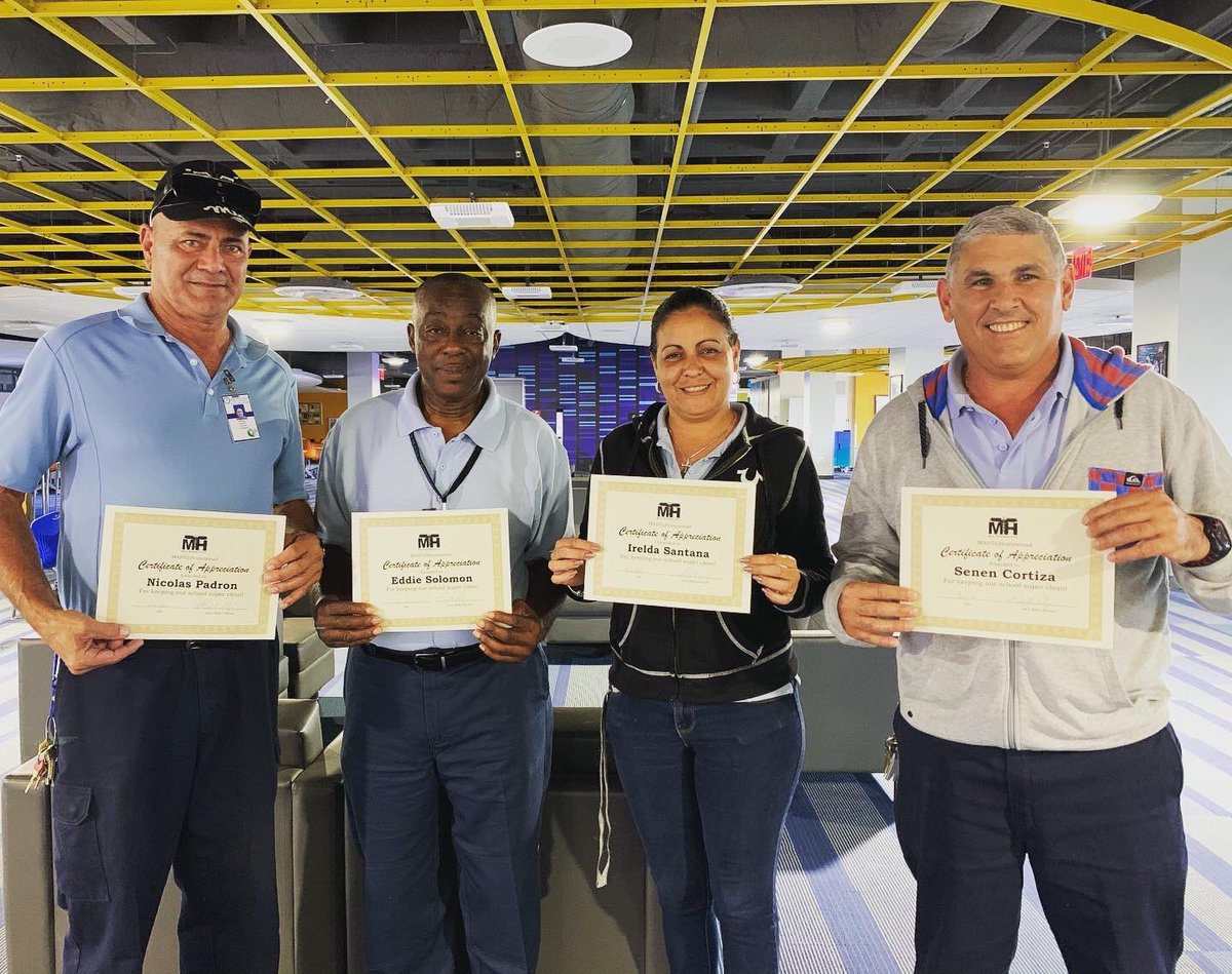 MASTMedical's tweet photo. Our custodial team is #1๐ Thanks for keeping our home squeaky clean๐ฆโจ #bestteamever #sabernation #saberstrong #mdcpsgivesthanks #mdcpsstrong https://t.co/dACcNhfIKz