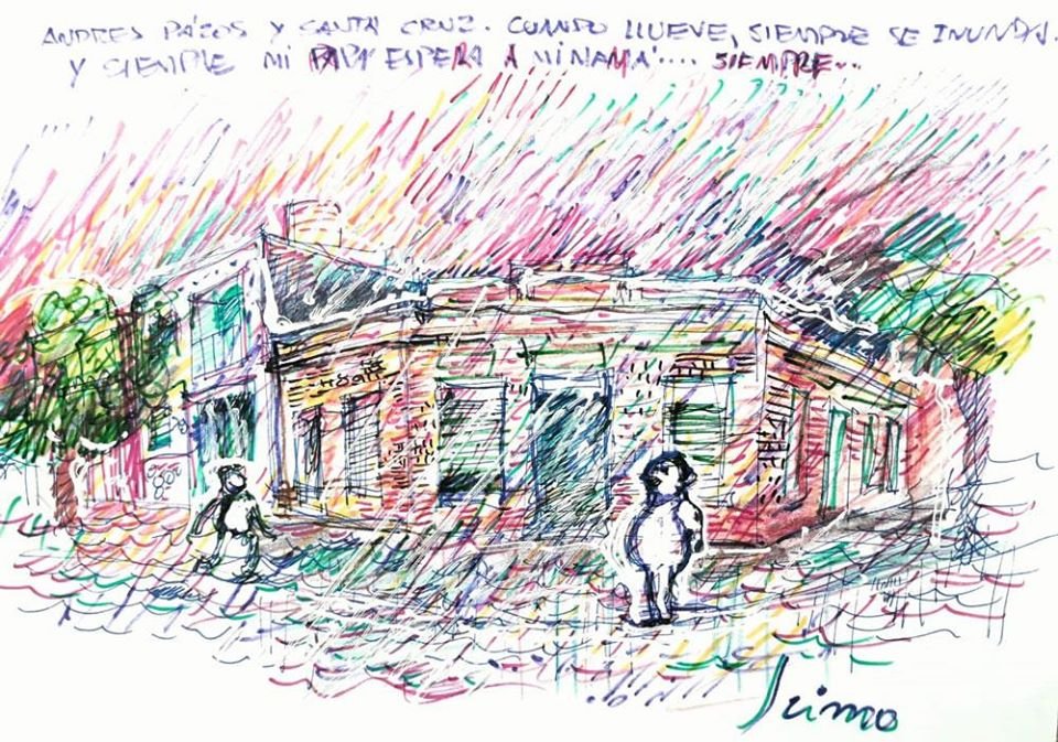 Jaimo se suma al recorrido de "Paraná ilustrada" apelando a a sus recuerdos. «Para mí significa muchas cosas: el conflicto, la idea de la espera, mi infancia, lo que no está, lo que el agua se lleva, los recuerdos», cuenta el autor.
170escalones.com/parana-ilustra…