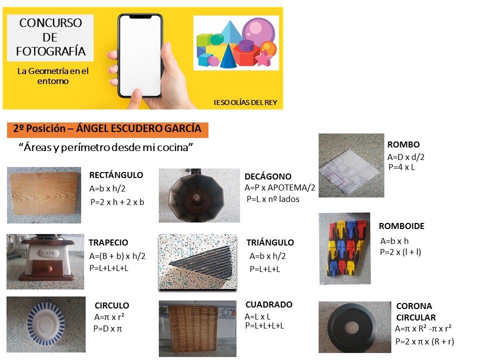 ieso_1's tweet photo. Después de una competición con diferentes ángulos, e intentando hacer la cuadratura del círculo, los ganadores de nuestro concurso de geometría son: 
1°: Álvaro Durán.
2º: Ángel Escudero y Yaiza Senovilla (doble empate)
3º: Javier Manrique
Gracias a todos por participar 😊 https://t.co/5AnwPLRaa7