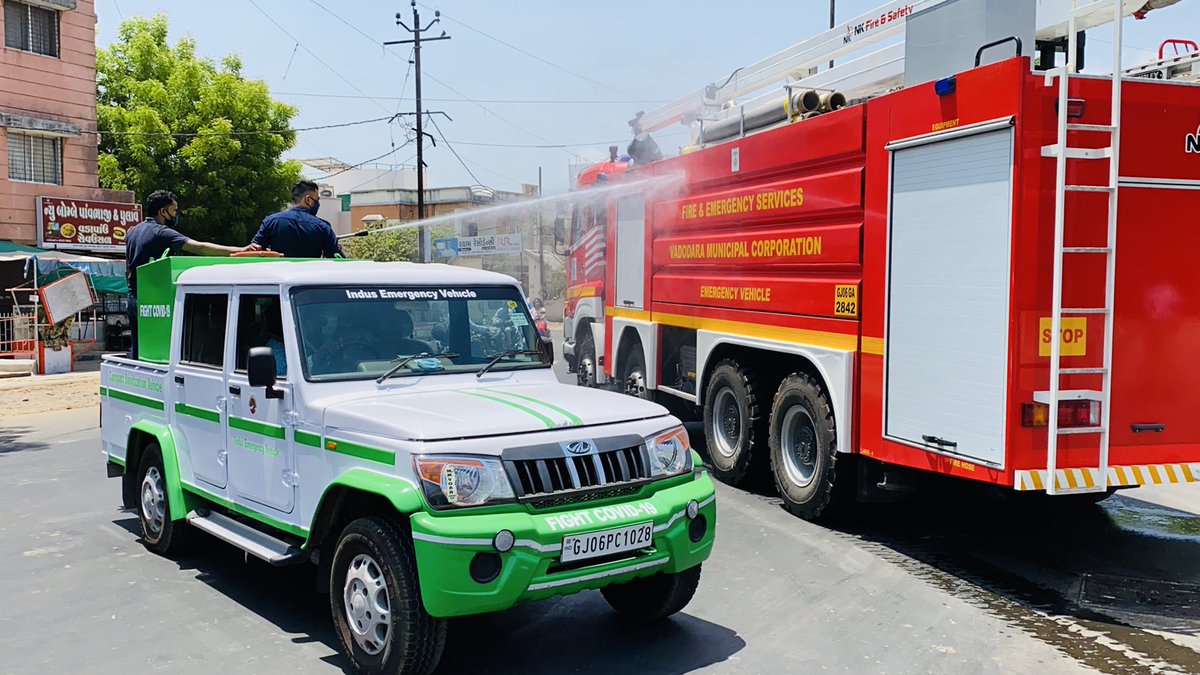 FireIndus's tweet photo. Indus Fire Safety has designed a specialised Compact Sanitisation Vehicle to combat Covid-19. This vehicle is designed to spray disinfectant with a mist pattern of less than 200 micron to ensure maximum reach. @VinodRao2000  @narendramodi @ourvadodara @TOIVadodara @VMCVadodara https://t.co/mwAgiLRjdE