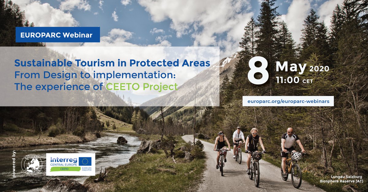 CEETOInterreg's tweet photo. May 8th 2020 - webinar on Sustainable Tourism in Protected Areas: from design to implemenation - the experience of  @CEETOInterreg project. Outcomes, presentations and recordings available at https://t.co/VZmFas3tVQ https://t.co/SmILWQTSfB