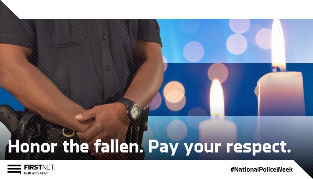 FirstNet's tweet photo. The National Law Enforcement Officers Memorial and Museum is holding a virtual candlelight vigil on May 13th. Please join as we honor, respect and remember the fallen officers of 2019. https://t.co/jlqRYG4j3f https://t.co/umKFPjDeMC
