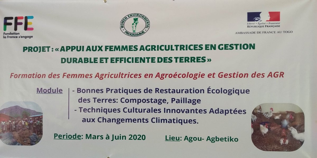 TogoWep's tweet photo. En cours, #formation des #femmes agricultrices en gestion durable et efficiente des terres: module sur les bonnes pratiques de restauration écologiques avec le chef d'agence #ICAT #Agou, M. KLUTSE Essi. https://t.co/tOhI0Wr3NH