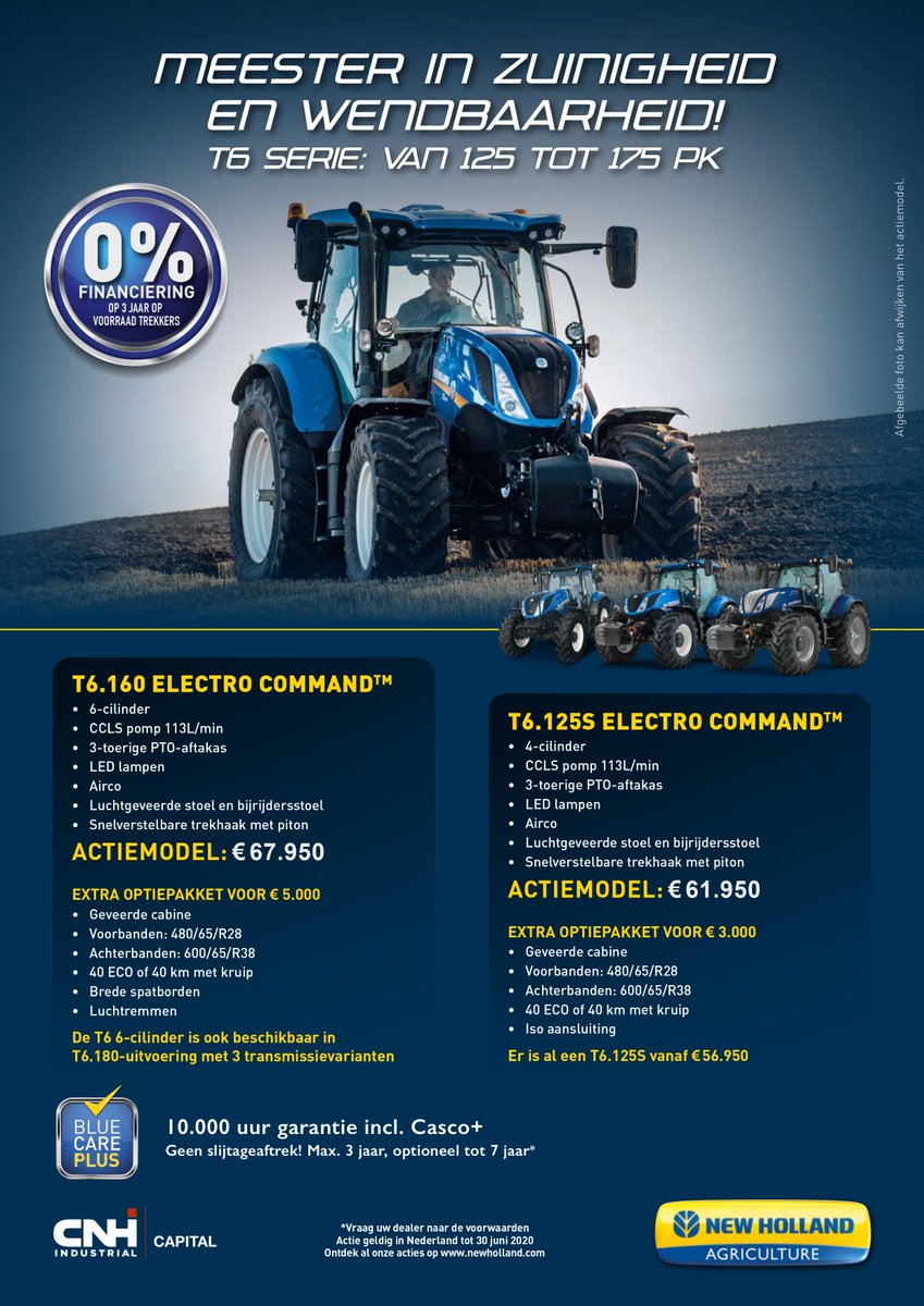 Meester in zuinigheid en wendbaarheid! T6 serie: van 125 tot 175 PK #NewHolland #zuinigheid #tractoren #wendbaarheid  koolslmb.nl/nieuws/t6-seri…