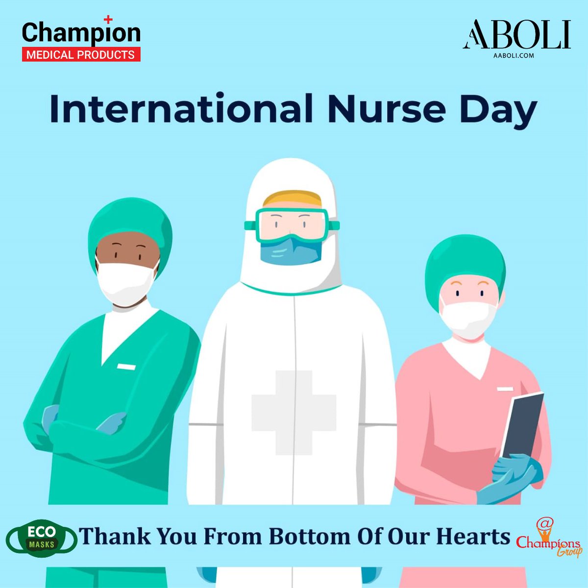 champions_group's tweet photo. They have been nursing the world to health, especially in these challenging times of pandemic. Let’s take a moment to praise their selfless services. https://t.co/IFEGtYcGjs @ https://t.co/hK4oKEjkDy @ https://t.co/x6ATtafUU8 #Ecomasks #Reusable #InternationalNurseDay https://t.co/UosJVMVHWr