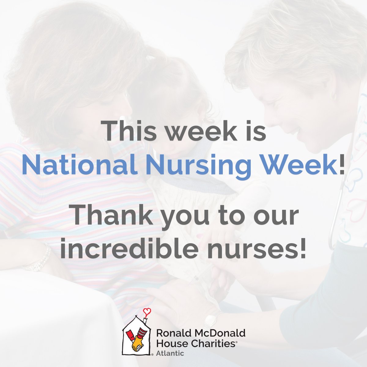 RMHCAtlantic's tweet photo. It's #NationalNursesWeek and today's Int'l Nurses Day!
While in recent months, there have been so many reasons to thank nurses, at RMHC Atlantic we're also well aware of the incredible impact nurses have on Maritime families year-round. Thank you!
#IND2015 #KeepingFamiliesClose https://t.co/S6dZRfShZh