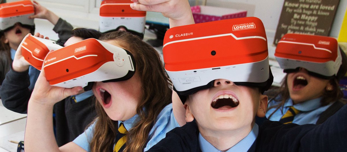 sware112200's tweet photo. I discovered that there is a VR headset made for the classroom called ClassVR headset. This device is a fully immersive VR and under the teachers control. This is an amazing way to spark engagement in the classroom! #EDUC387015 #VirtualReality #ClassVR https://t.co/4Ycu4qL52e