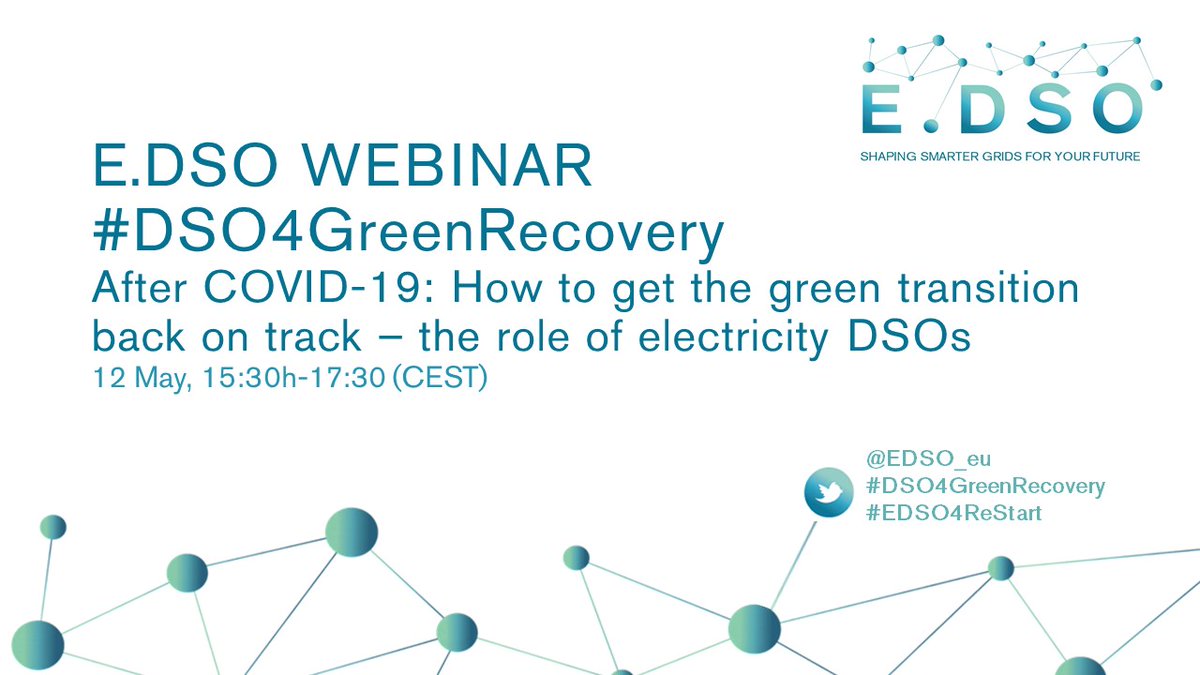EDSO_eu's tweet photo. 📢All set and ready to hear from EDSO stakeholder council.
Can't wait to discuss how the #DSO help to get the green transition back on track: are you ready?!⏱️ 
📣Don't forget to connect to the interesting #DSO4GreenRecovery WEBINAR! 🇪🇺
@liviogallo @ChristianBuchel @zangrandi https://t.co/xQZxcmIYGP