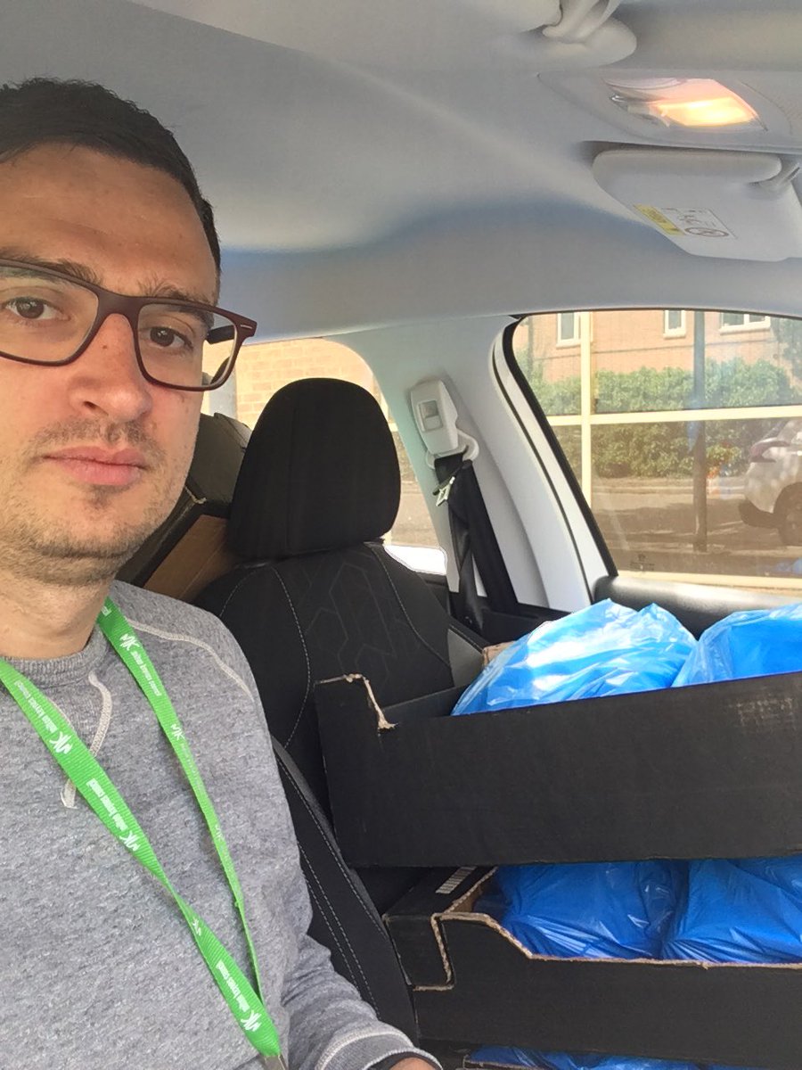 Another car full of food packages for residents in need, ready for delivery! <a href="/mkfoodbank/">MK Food Bank</a>