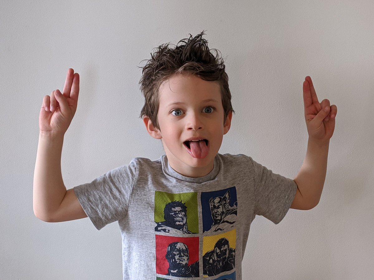 He's into the crazy hair look today! ❤️ @ElizabethParkEl